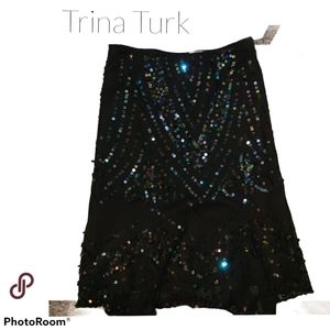 EUC size P/XS Trina Turk Sequin Skirt